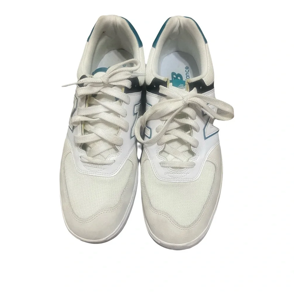 New Balance White and Teal Athletic Shoes